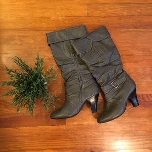 Gray Heeled Boots